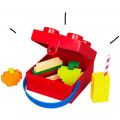 LEGO Storage matlåda med handtag - stor LEGO-kloss med 4 knoppar - bright red
