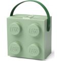LEGO Storage matlåda med handtag - stor LEGO-kloss med 4 knoppar - sand green