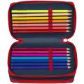 SpiderMan trippelt pennal med fargeblyanter og skrivesaker