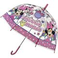 Disney Minni Mus gjennomsiktig paraply med rosa detaljer - 69 cm