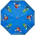Super Mario blått paraply med motiv av Mario och Luigi - 69 cm