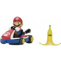 Nintendo Spin Out Mario Kart Pull-Up Car - Mario Kart leksaksbil med bananskal
