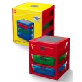 LEGO Förvaringshylla med 3 lådor - Bright red