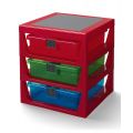 LEGO Förvaringshylla med 3 lådor - Bright red