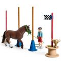 Schleich Pony Agilitybane - legesæt med hest, figur og tilbehør 
