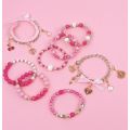 Make It Real Juicy Couture Perfectly Pink Bracelets - lag armbånd med 120 perler og 8 charms