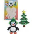 Hama Midi perlebrett - 3-pack  - hjerte, pingvin og juletre