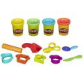 Play Doh Startsæt - 4 bokse modellervoks, 4 forme, saks, taske med håndtag og mere