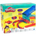 Play Doh Basic Fun Factory lekset - med 2 burkar lera, formar och verktyg