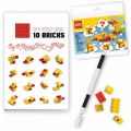 LEGO Stationery notatbok med penn og 10 LEGO klosser