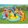 Intex Dinoland Lekcenter - barnpool med spel och vattenspridare - 290 liter