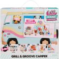 LOL Surprise Grill & Groove 5i1 Camper - lekebil og camper med tilbehør og klistremerker