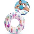 Intex Lush Tropical Transparent Tube - badering med håndtag - farverige fjer