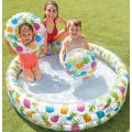 Intex Pineapple Pool - oppustelig pool med bold og badering - 132 x 28 cm