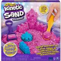 Kinetic Sand Sparkle sandslott lekesett med 3 former og 454 g sand - rosa