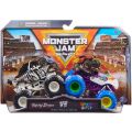 Monster Jam 2 pack 1:64 Die Cast - Racing Stripes vs Rainbow Blast metallbiler