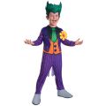 Batman The Joker kostyme - medium - 8-10 år - heldrakt med skoovertrekk og hodeplagg