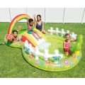 Intex My Garden Play lekesenter - oppblåsbart basseng med sklie og regnbue-dusj - 290 x 180 x 104 cm