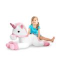 Keel Toys stor hvid og lyserød enhjørningebamse - 70 cm