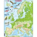 Europeisk kart platepuslespill maxi - 87 brikker - L.A. Larsen