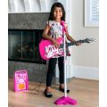 Elektrisk gitar med mikrofon og forsterker med MP3-tilkobling - rosa
