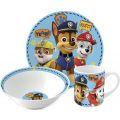 PAW Patrol servise - frokostsett i keramikk - tallerken, skål og kopp