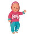 BABY Born Jogging Suit - rosa og turkis joggedress til dukke 43 cm