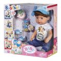 BABY Born Soft Touch Brother - interaktiv guttedukke med 6 funksjoner - gråter, drikker og bader - 43 cm