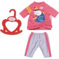 BABY Born Little Casual antrekk - rosa genser og grå joggebukse til dukke 36 cm