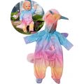 BABY Born Unicorn Onesie - fargerik enhjørning heldrakt til dukke 43 cm