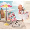 BABY Born Holiday solstol med parasoll - lekesett til dukke 43 cm