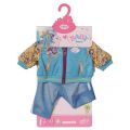 BABY Born outfit - blå byxor och turkos jacka med tryck till docka 43 cm