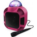 PartyFun Lights Karaoke Party Speaker - Högtalare med discokula och mikrofon - rosa