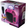 PartyFun Lights Karaoke Party Speaker - Högtalare med discokula och mikrofon - rosa