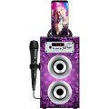 PartyFun Lights Karaoke Party Speaker - høyttaler med mikrofon og telefonstativ - rosa