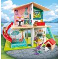 Hape Musical Doll House - dukkehus med 2 etasjer og 4 rom - med interaktive punkter for lys og lyd