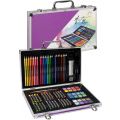 Grafix målarlåda i metall - färgpennor, målarfärg, oljepasteller och andra tillbehör - 76 delar