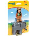 Playmobil 1.2.3 Djurskötare med elefant - 9381