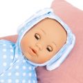 Bayer Design First Words baby - Anna dukke med myk kropp, blå drakt, smokk og flaske - 38 cm