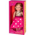 Our Generation Sarah docka med långt blont hår och rosa glitterklänning - 46 cm