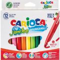 Carioca Super Washable Jumbo tuschpennor - 12 färger - tvättbara tuschpennor med bred spets