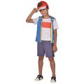 Pokemon Ash kostyme - 4-6 år - 110 cm - t-skjorte, vest, shorts og caps