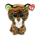 Ty Beanie Boos Tiggy bamse regular - brun tiger med grønne øjne 15 cm