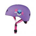 Micro PC Floral Purple Hjelm M - (52-56cm) - justerbar sykkelhjelm med LED-lys - lilla
