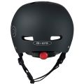 Micro ABS Hjelm black M (54-58 cm) - justerbar sykkelhjelm, sort med LED-lys