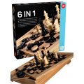 Alga 6 i 1 spel - Schack, Dam, Backgammon, Domino, kvarn och yatzy