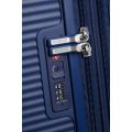 American Tourister Soundbox Spinner - kuffert der kan udvides - 55 cm - blå