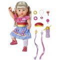 BABY Born Soft Touch Sister - interaktiv blond docka som kan dricka, bada och gråta - 43 cm