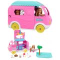 Barbie Chelsea Camper 2-i-1 lekesett med husbil og dukke - 14 tilbehør