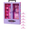 Barbie Fashionistas Ultimate Closet - lilla og lyserødt klædeskab til dukker - med 6 bøjler